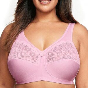 Glamorise Full Figure Magic Lift Moisture Control Wirefree Bra NWOT 46H 1064.